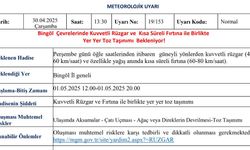 Meteorolojiden Bingöl için kuvvetli rüzgar ve fırtına uyarısı