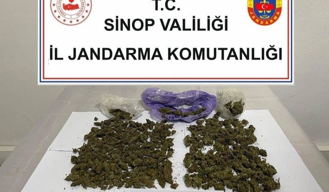 Sinop’ta yolcu otobüsünden uyuşturucu çıktı