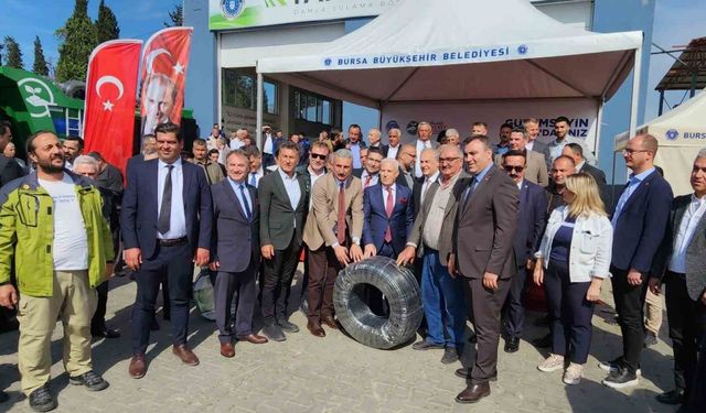 Bursa’da çiftçiye ücretsiz sulama borusu dağıtıldı
