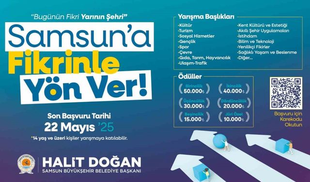 Samsun Büyükşehir Belediyesi’nden "Samsun’a Fikrinle Yön Ver" yarışması
