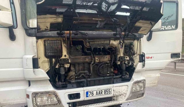 Seyir halindeki tırda yangın çıktı