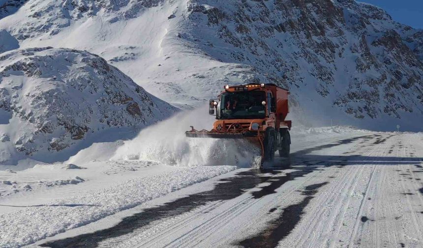 Van-Bahçesaray kara yoluna düşen çığ temizlendi